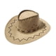 thumbnail image 2 of Sombrero vaquero occidental de ala ancha para verano, protección UV, sombrero Fedora Panamá plegable Amarillo, 2 of 8