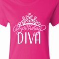 thumbnail image 4 of Inktastic Birthday Diva in Pink with Tiara Women's T-Shirt, 4 of 5