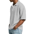 thumbnail image 3 of Mens Henley Golf Polo Shirts Casual Short Sleeve Waffle Pullover Sweater Top 2026 Summer Light Outdoor Sport Shirt Light Gray XL, 3 of 6