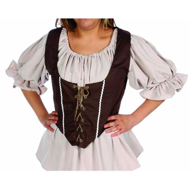 Alexanders Costumes 24090BR Female Renaissance Vest, Brown Small