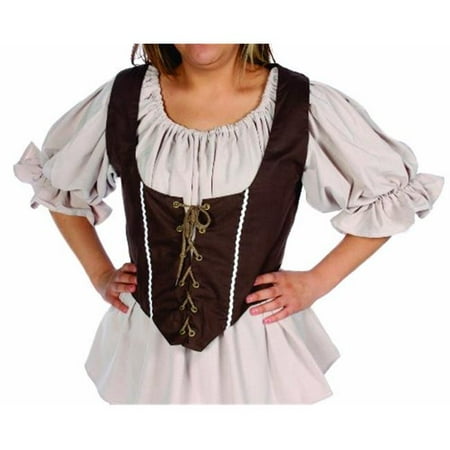 Alexanders Costumes 24-090-BR Female Renaissance Vest, Brown - Small