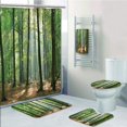 thumbnail image 1 of EREHome Forest Morning Sun Beams in Natural Spring Forest from The Sky in a Sunny Day and 5 Piece Bathroom Set Shower Curtain Bath Towel Bath Rug Contour Mat and Toilet Lid Cover, 1 of 2