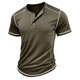 thumbnail image 4 of pstuiky camisetas para hombre, Camiseta de manga corta con cuello redondo y botones versátiles de color liso para hombre camisas casuales para hombre s, 4 of 5