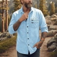 thumbnail image 4 of Men's Casual Long Sleeve Shirt with Turn-Down Collar, Button Front, and Pockets, 4 of 6
