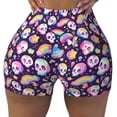 thumbnail image 2 of Picia Skull colorful mushroom rainbow Printed Workout Shorts for Women Seamless Scrunch Butt Lifting High Waisted Yoga Gym Booty Running Moisture-wicking Short Pants-Large, 2 of 9