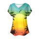 thumbnail image 4 of Fiudx Ofertas Del Día Top de Primavera y Verano de Manga Corta con Estampado de Árboles Informal a La Moda con Cuello En V para Mujer, 4 of 4