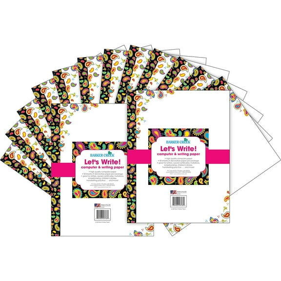 Barker Creek Neon Paisley Computer Paper 100 Sheets/Set BC3616