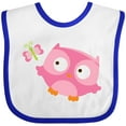 thumbnail image 3 of Inktastic Pink Owl and Butterfly Girls Baby Bib, 3 of 4
