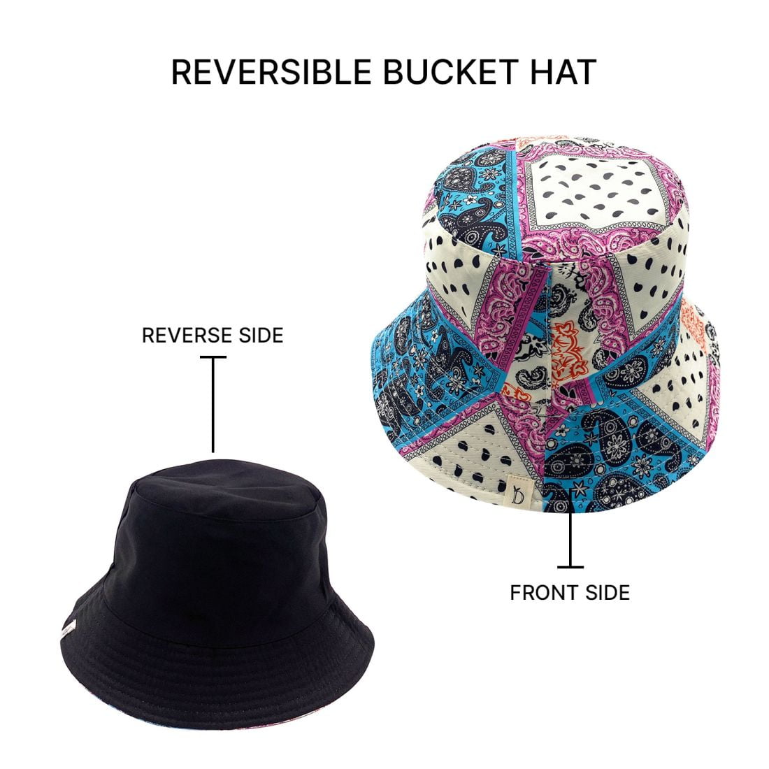 Empire Cove Paisley Bandana Reversible Bucket Hat Fisherman Cap