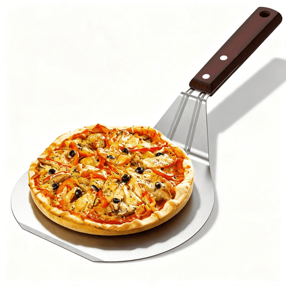 Tcwhniev Pizza Peel,13.2x6.5 Inch Jumbo Spatula Extra Large Pizza Peel Cake Lifter Cookie Oven Turner,Stainless Steel Pizza Paddle with Wood Handle（Total Length: 13in, Shovel: 6.5in）