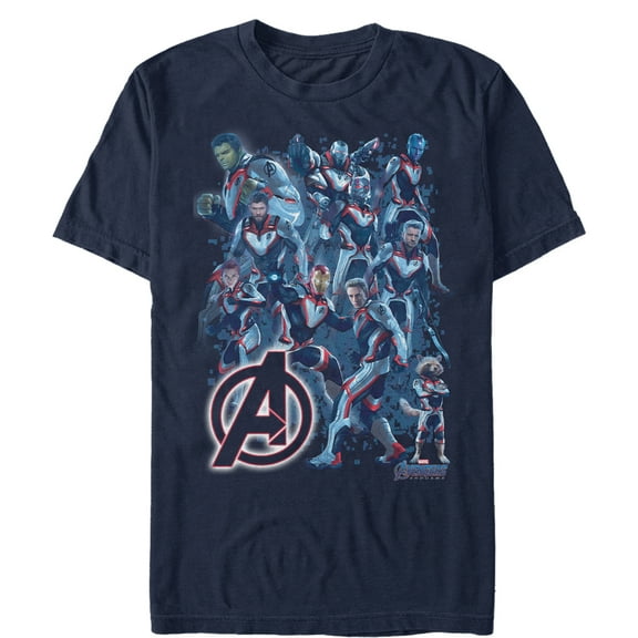 Men's Marvel Avengers: Endgame Hero Huddle  Graphic Tee Navy Blue Small