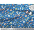 thumbnail image 2 of Soimoi Blue Rayon Fabric Direction Compass,Map & Airplane Travel Printed Fabric 1 Yard 56 Inch Wide, 2 of 3