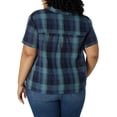 thumbnail image 2 of Lee Women's Plus Size Cropped Camp Short Sleeve Shirt, 2 of 4