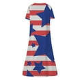 thumbnail image 5 of Wycnly Summer Dresses for Women Independence Day Casual Pocket Loose Swing Patriotic Tunic Long Dresses with Pocket 2025 Short Sleeve V-Neck Star Flag Print Maxi Formal Dress Red XL, 5 of 5