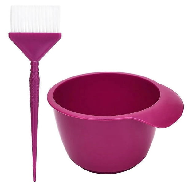 Juego de brocha y recipiente para teñir el cabello, kit de coloración profesional para salón con acabado mate de fácil limpieza.