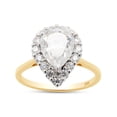 thumbnail image 2 of 1 4/5 Carat Pear shape Lab Grown Created Diamond Solitaire Halo Promise Wedding Engagement Ring 14K Yellow Gold Jewelry For Women (1.80 cttw, Color-G-H, Clarity-VVS1) EGL Certified Ring Size - 4.5, 2 of 6