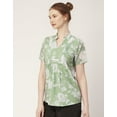 thumbnail image 3 of Moomaya Womens Printed Short Sleeves Shirt Top, V-Neck Casual Summer Top, 3 of 8