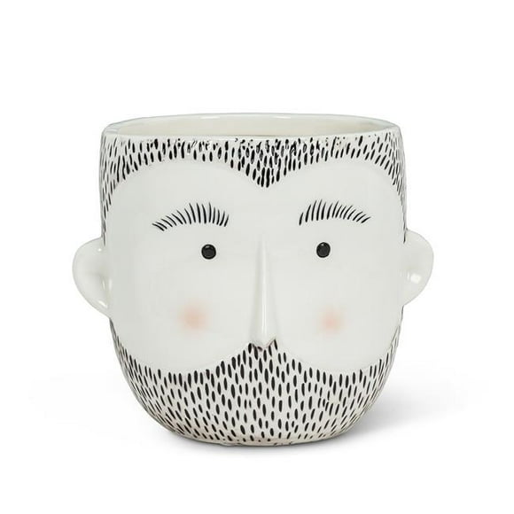 6.5 Po. Jardinière Bearded Man, Blanche
