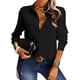 thumbnail image 1 of 1 camisa de manga larga con solapa, color negro., 1 of 5