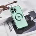 thumbnail image 5 of Compatible with iPhone 14 Pro Max Magnetic Case for Women Girls,Light Luxury Cute Love Heart MagSafe Plating Electroplated Bling Case Raised Full Camera Lens Protection Phone Case-Green, 5 of 13