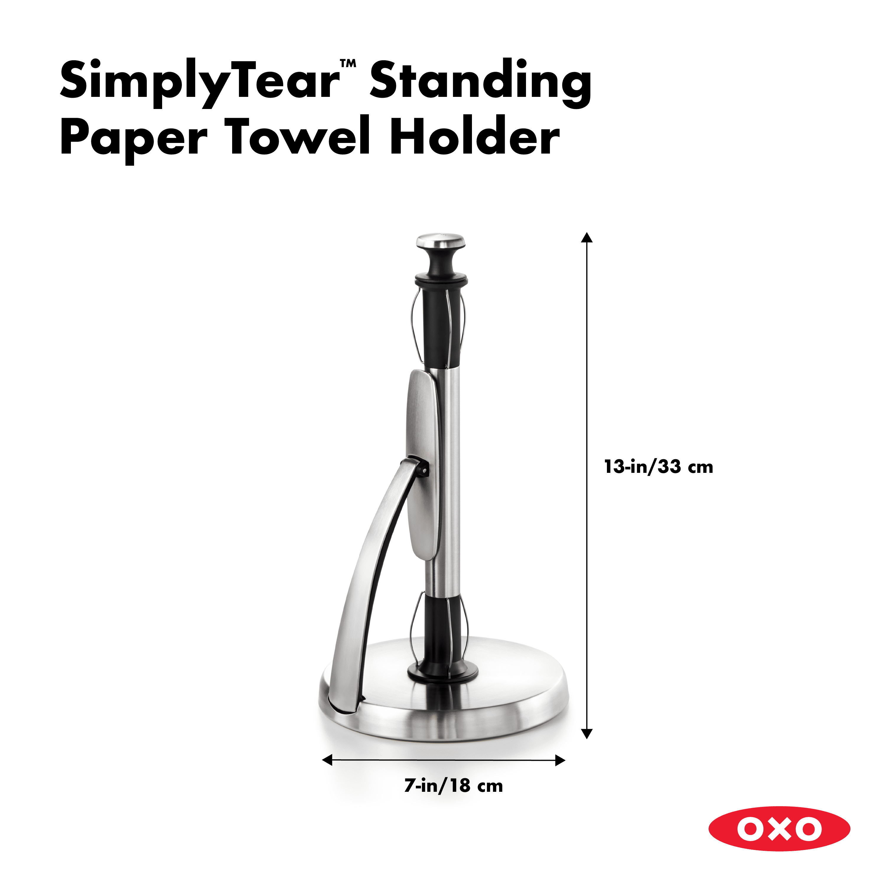 OXO Stainless Steel Simply Tear Countertop Paper Towel Holder