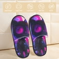 thumbnail image 2 of Fotbe Neon Toy Cat Reflections Pattern Women's Fuzzy Slippers Plush Slippers Fluffy Winter House Shoes Indoor and Outdoor-Large, 2 of 8