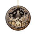 thumbnail image 2 of Nativity Scene Ornament, Christmas Tree Decoration, Unique Bethlehem Village Manger Hanging Ornament, Colorful Traditional Desert Style Frame Keepsake, 2 of 8