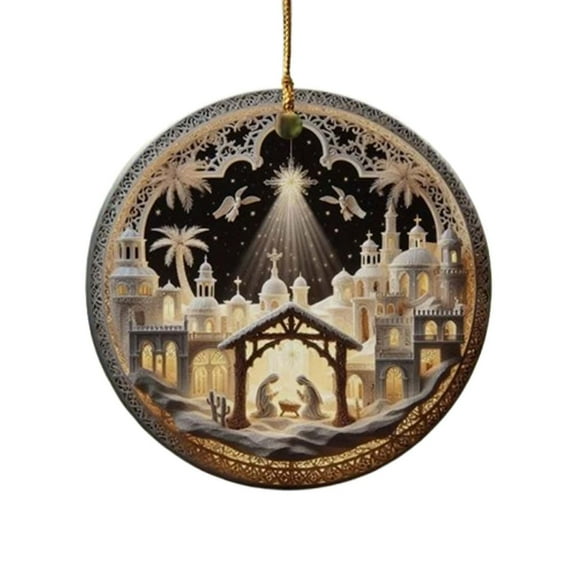 1Pc Nativity Scene Ornament Christmas Tree Pendant For Holiday Home Decor Gift 0.63 Ounces