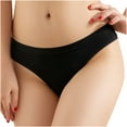 thumbnail image 2 of Joau Women's Cotton Seamless Thongs, T Back Low Waist No Show Stretch Panties Thong Underwear for Women Breathable Bikini Panties Hipster Cheeky Underwear, 2 of 9