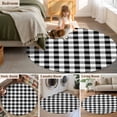 thumbnail image 6 of Round Area Rug 5ft,Black White Buffalo Check Washable Carpet Non-Slip Runner Accent Rugs Indoor Floor Mat for Bedroom Living Room Decor,Farmhouse Classic Tartan Plaid, 6 of 9