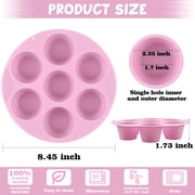 Clouxemli 2-Pack Silicone Egg Bite Molds for Air Fryer & Instant Pot – 8.45 Non-Stick 7-Cup Muffin Pan – Reusable Baking Tray for Breakfast Poachers, Brownies & Quiche (Pink & Green)