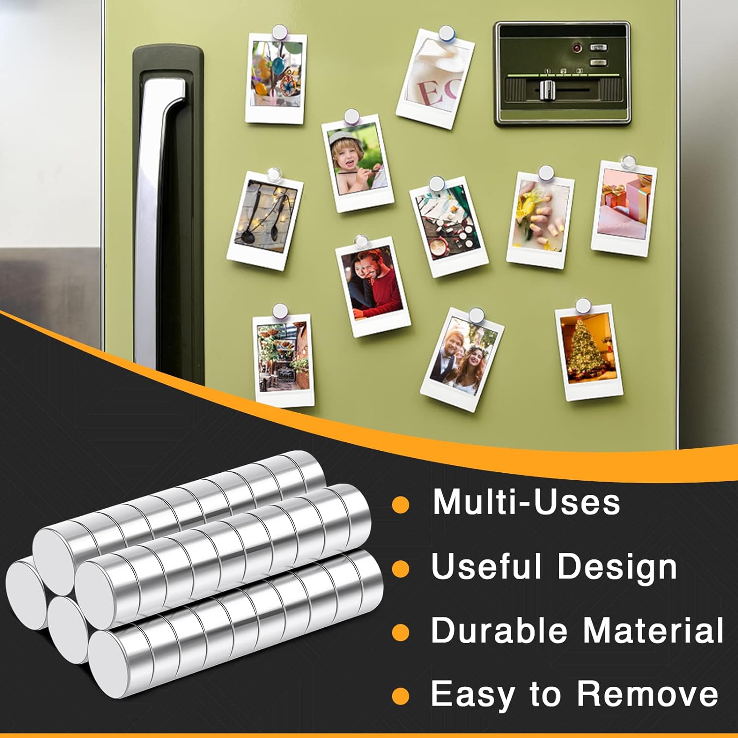 Small 6x3mm Refrigerator Magnets, 300Pcs Small Round Rare Earth Multi-Use Tiny Neodymium Fridge Magnets, Premium Cylinder Office Magnets for Whiteboard, Crafts, Dry Erase Board, School
