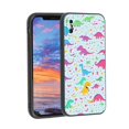 thumbnail image 1 of Compatible with iPhone X Phone Case, Cute-Dinosaur-T-Rex-Dino14 Case Men Women, Flexible Silicone Shockproof Case for iPhone X, 1 of 1