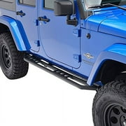 E-Autogrilles 07-17 Jeep Wrangler JK Black Textured Rocker Sliders Tube Running Boards (4 Door) (51-