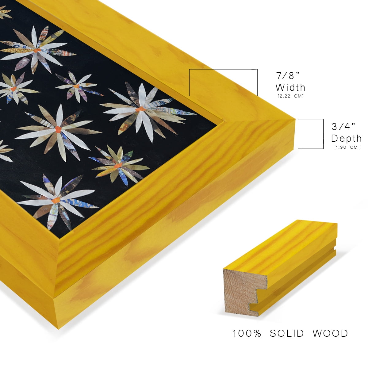 Starburst Too I - Framed Print w/glass - Sunflower Yellow