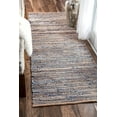 thumbnail image 1 of Aizza Trends Hand Made Hand Braided Natural Jute and Denim Floor Runner Rug | Floor Rug | Table Runner Rug, 1 of 5