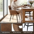 thumbnail image 3 of Homy Casa 2-Piece Brown Accent Chairs 31.9'' Upholstered Armchairs with Metal Legs for Dining Room, Bedroom, Office, 3 of 7