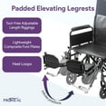 thumbnail image 4 of ProHeal Reclining Pediatric Wheelchair 12" - Lightweight Foldable Transport Reclining Chair for Children - Caregiver Breaks, Ultra Light, Padded Flip Back Arms, Elevating Leg Rests, 4 of 8
