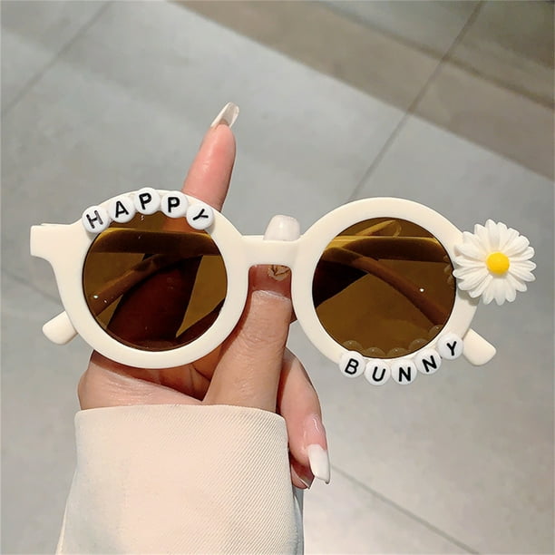 pstuiky Gafas de sol infantiles redondas con forma de girasol, ideales para el verano. Protección solar. Estilo casual y moderno.