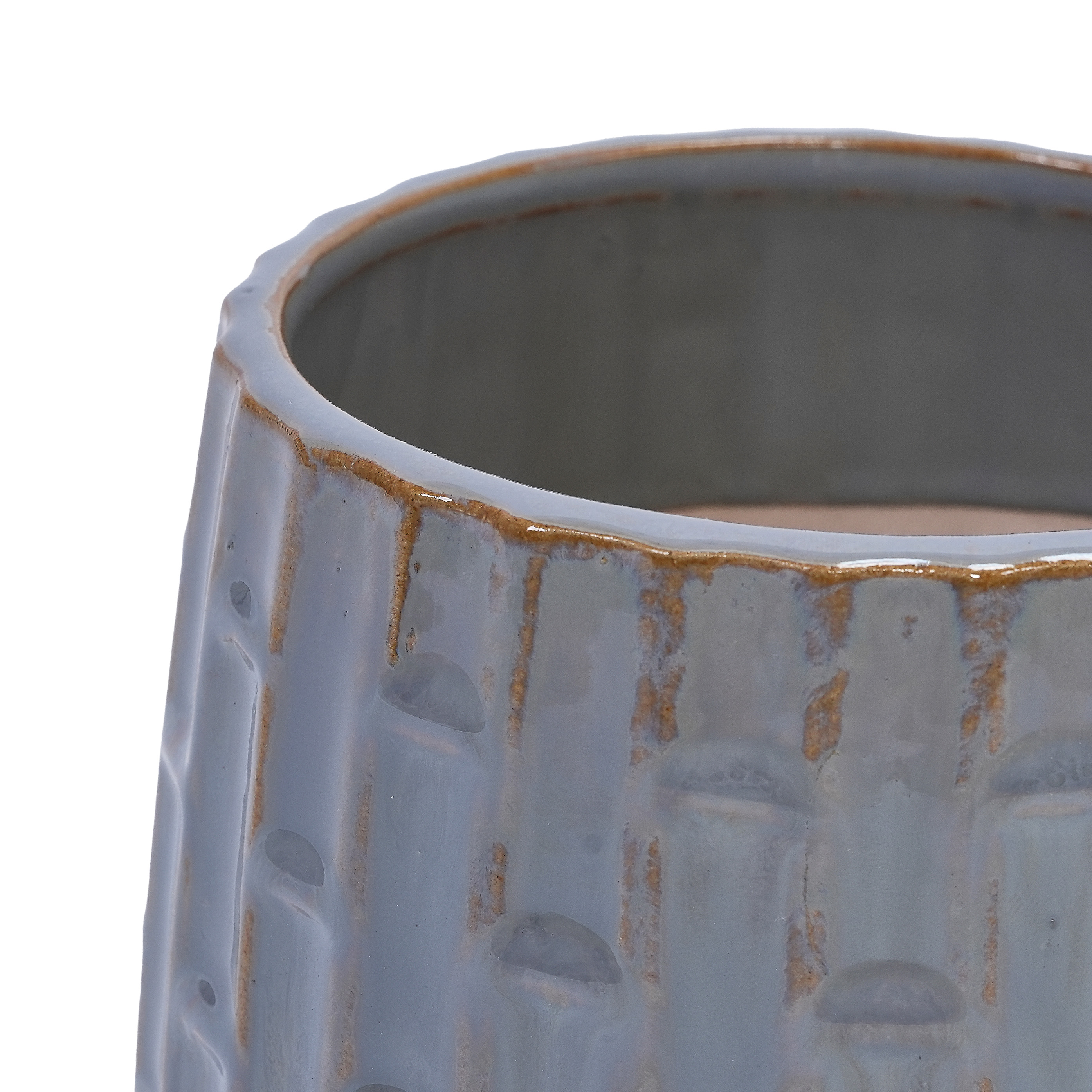 MAYEERTY 2 Pack Ceramic Plant Pots, 7" Planter for Indoor Outdoor Patio, Garden, Grey