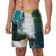 thumbnail image 1 of Fotbe Abstract Brushstrokes Green Blue Traje de Baño para Hombre – Shorts de Natación de Secado Rápido con Forro y Bolsillos-3X-Large, 1 of 6