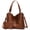 Brown E, variant on Vintage PU Leather Tote Handbag for Women, 2-in-1 Top Handle Satchel Crossbody Shoulder Bag, Casual Daily Work Travel Purse