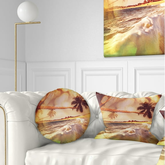 Designart 12" x 20" Multi-color Polyester Throw Pillow