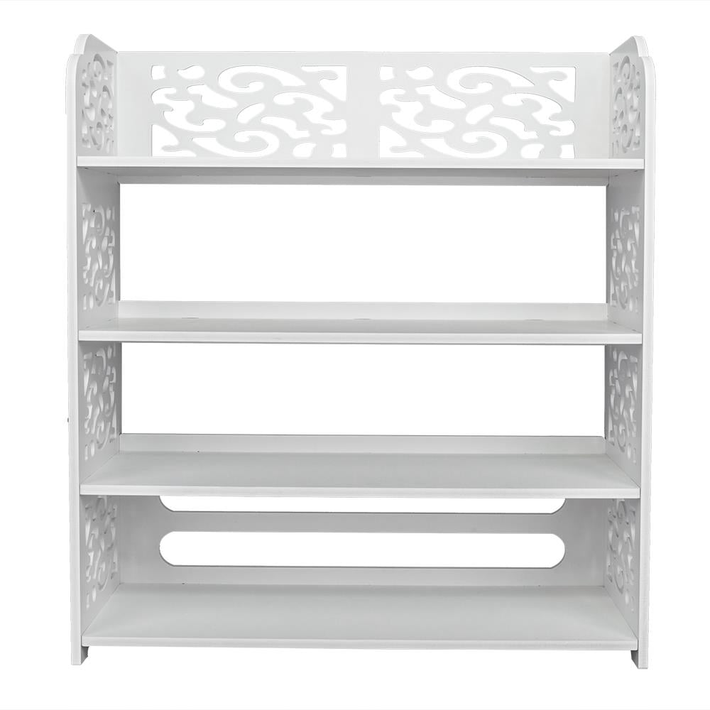 Ktaxon 4-Tier Standing Shoe Rack, Wood Plastic Board, White