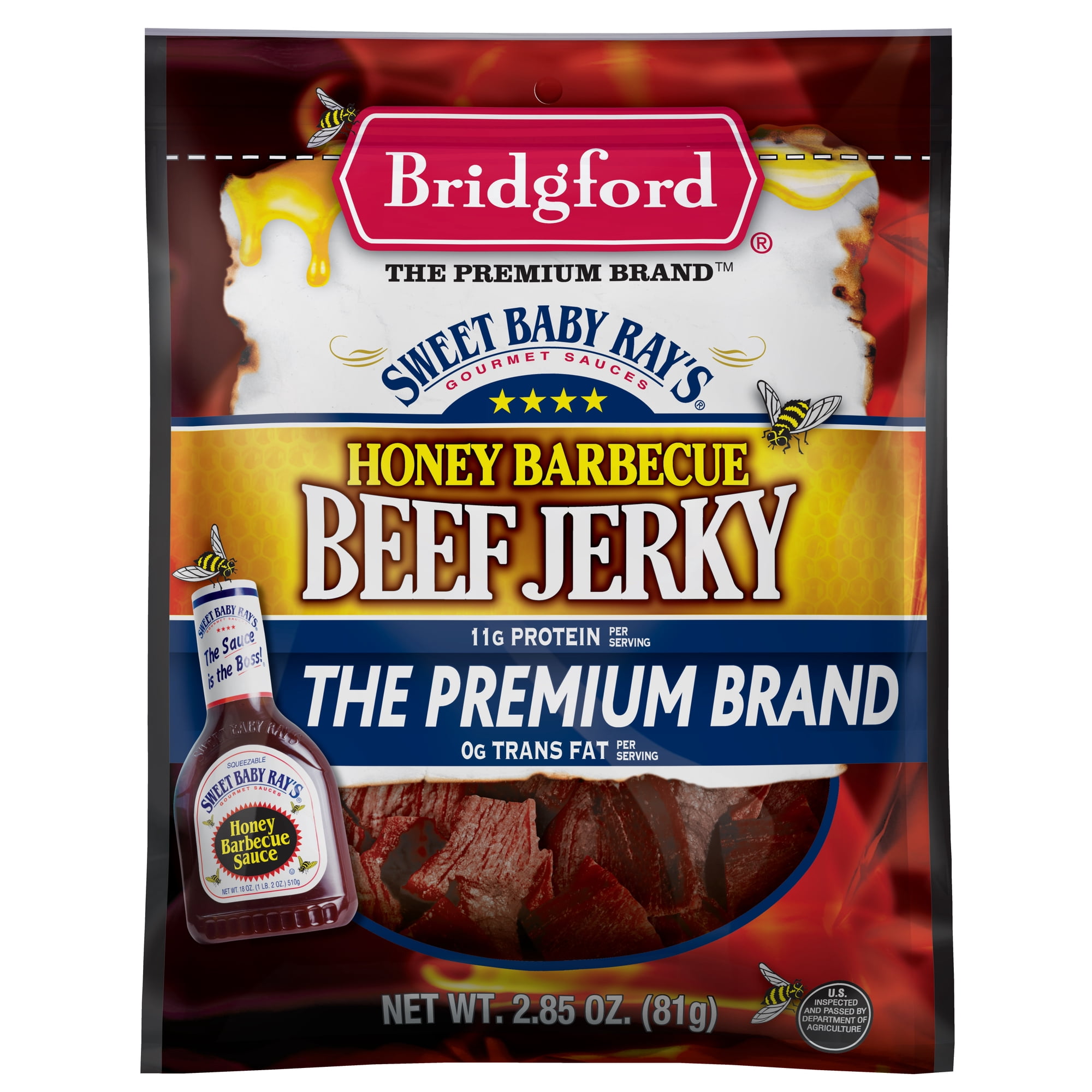 Bridgford Sweet Baby Ray's Honey Barbecue Beef Jerky, 2.85oz