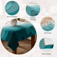thumbnail image 5 of Teal Green Table Cloth Waterproof Tablecloths, Geometric Brown White Beach Waves Gradient Tablecloth Dining Table Cover for Kitchen Party Tabletop Outdoor, Square Tablecloth 54x54 Inch, 5 of 9