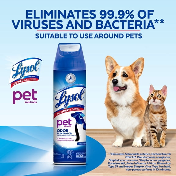 Lysol Pet Solutions Disinfectant Spray, Sanitizing Antibacterial Spray, Fresh 15 oz - Pack of 1