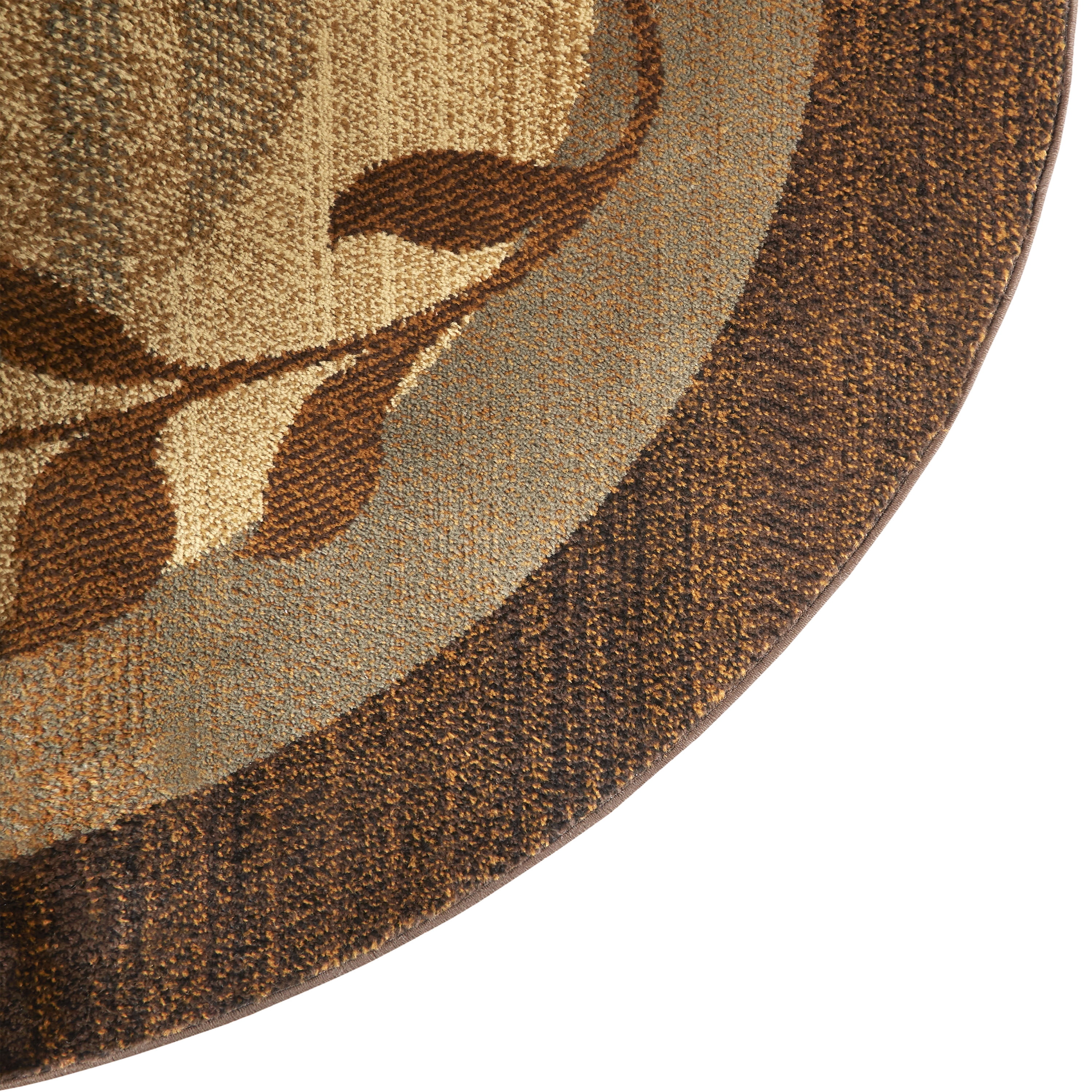 Home Dynamix Royalty Clover Contemporary Geometric Border Area Rug, Brown/Blue, 7'10" Round