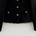 thumbnail image 7 of Scyoekwg Womens Coats Button Short Jacket Fall Coats Trendy Lightweight Solid Color Casual Long Sleeve Loose Outerwear(Black,M), 7 of 7