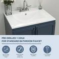 thumbnail image 5 of 24x18 Inch Porcelain White Bathroom Ceramic Sink Rectangular Top Mount Sink with Overflow Hole, 3 Pre-Drilled Faucet Holes, 5 of 8